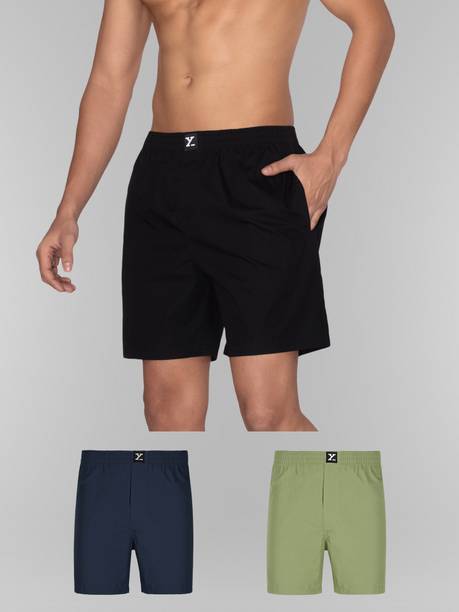 Pack of 3 IntelliEaze 100% super combed cotton PACE Solid Men Boxer