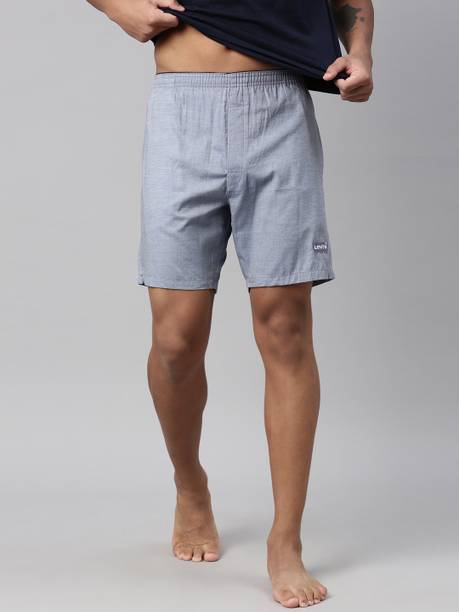 Side Pockets, Tag Free Comfort & Smartskin Technology Style# 028 Plain Woven Solid Men Boxer