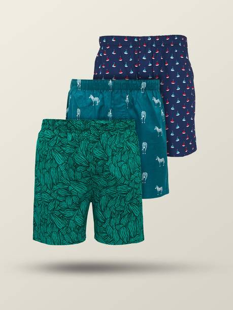 Pack of 3 Remix IntelliEaze Super Combed Cotton Printed Printed Men Boxer