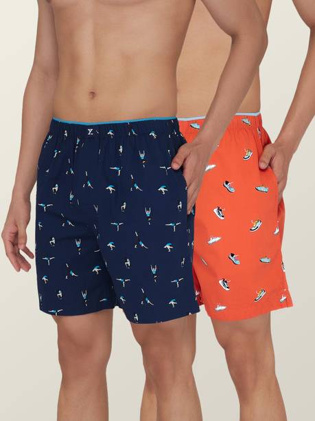 Pack of 2 100% Super Combed Cotton Renew Printed Men Boxer