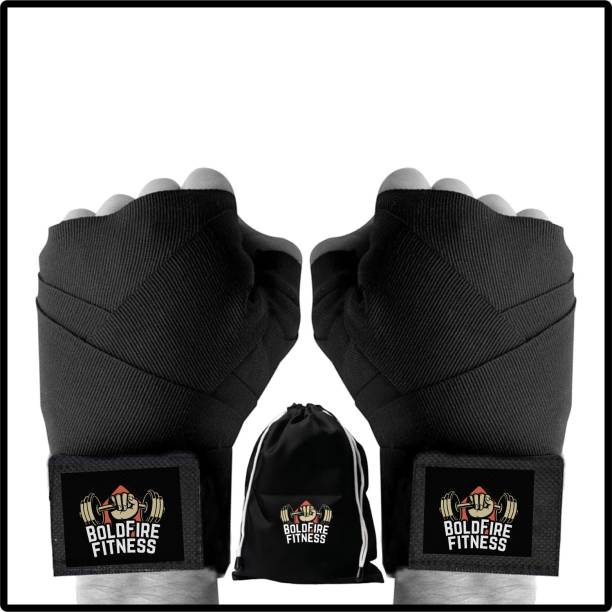 BoldFire 1Pair" imported Hand Wraps for Boxing Gloves MMA Kickboxing With Storage Bag Black Boxing Hand Wrap