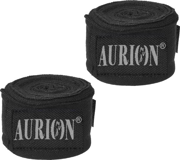 Aurion 3434 Canvas Boxing Hand Wraps, 108-inch Black Boxing Hand Wrap