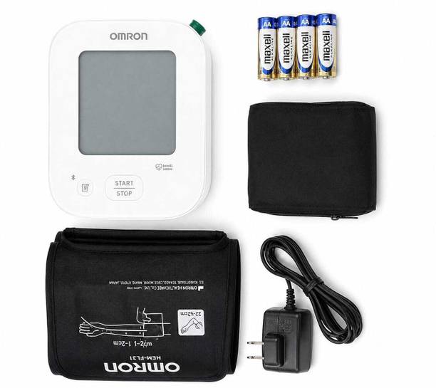 OMRON HEM 7183T1-FLB with adaptor with 30 memory reading storage facility and bluetooth connectivity Bp Monitor