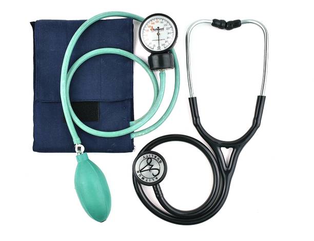 Dishan Advance Green Manual Blood pressure Monitor With Ultima Classic III Stethoscope Sphygmomanometer Apparatus Bp Monitor
