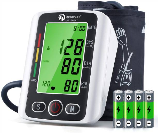 D MEDICARE DMBP04-01 Fully Automatic Digital BP Monitor |Accurate Reading with Voice Assistance Bp Monitor