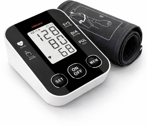 curecheck Grey BP1 Curecheck Premium Automatic Blood Pressure Machine with Cuff kit Bp Monitor