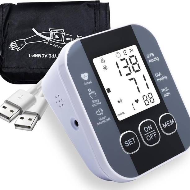 Balson Memory, Heart Rhythm Detection, Cuff Control (22-48 cm) Voice Guidance, Automatic, Digital Display Bp Monitor