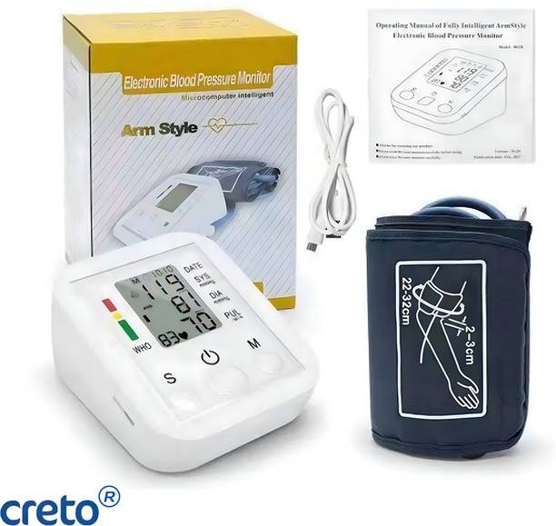 CRETO Digital BP Monitor, Upper Arm Cuff with Voice Announcement feature. Bp Monitor