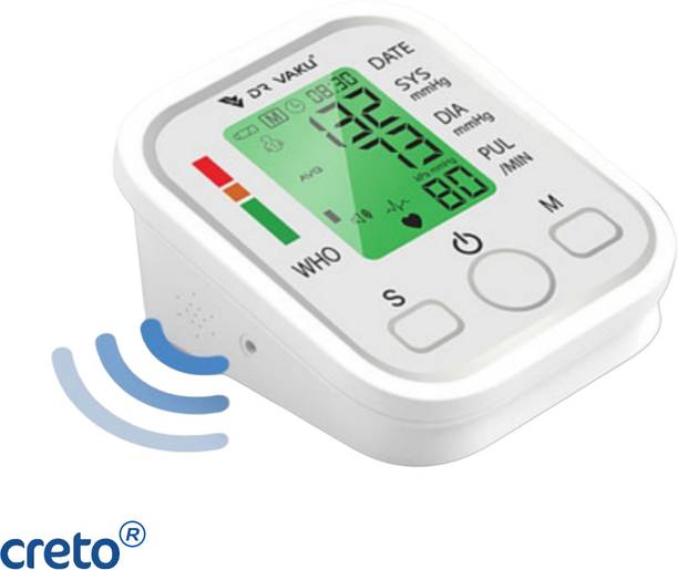 CRETO [Blood Pressure Digital Monitor, Upper Arm Cuff with Voice Announcement feature] Bp Monitor