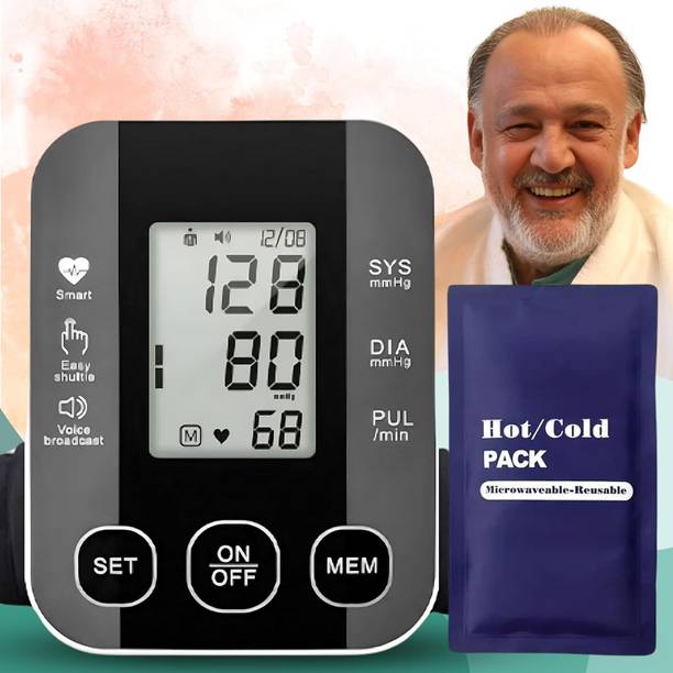 Aika AK-S10 Blood Pressure Monitor with Talking Guidance & CG-101 Cold Gel Pack for Precise Monitoring and Injury Recovery I Bp Monitor