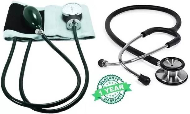 RnB Doctor Sphygmomanometer Dial Type Manual Upper Arm Blood Pressure Monitor with Acoustic Professonial Black Stethoscope Bp Monitor