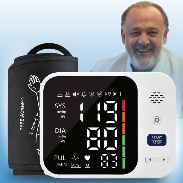 Aika Professional Digital Fully Automatic Arm Blood Pressure Monitor with Rechargeable Battery, 99-Memory, Large Display, Easy to Use Bp Monitor