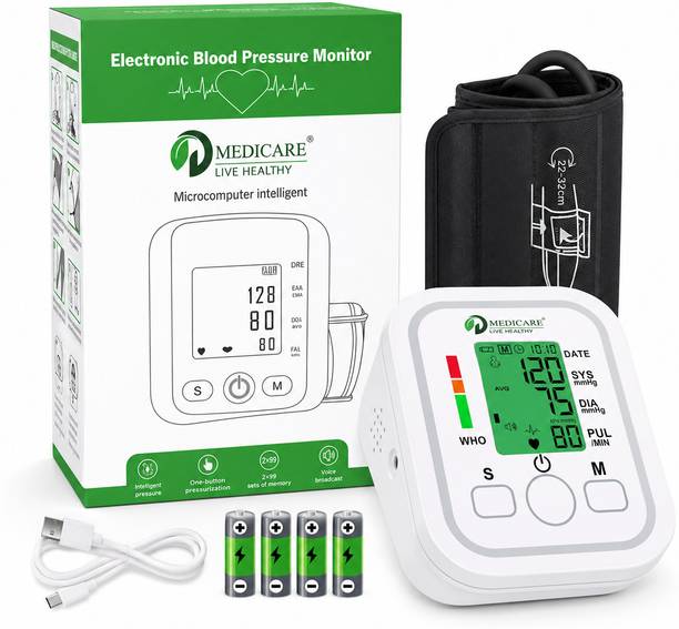 D MEDICARE DMB1P-03 Upper Arm Blood Pressure Monitor with Memory Function | WHO Indicator Bp Monitor