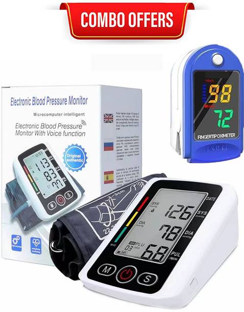 CRETO BP Monitor and LK87 Fingertip Oxygen Saturation Monitor Combo Bp Monitor