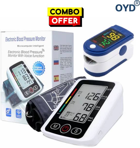 OYD Big Display Automatic BP Monitor with LK87 Pulse Oximeter with voice feature and 3 colour back light Bp Monitor