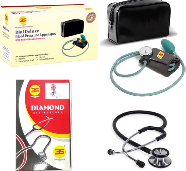 3S Dial Deluxe 3SDL300 Aneroid Sphygmomanometer and Diamond Adult Stethoscope Bp Monitor