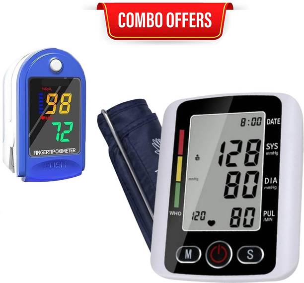 CRETO Digital BP Monitor with LK87 Finger Pulse Oximeter Combo SpO2 Bp Monitor