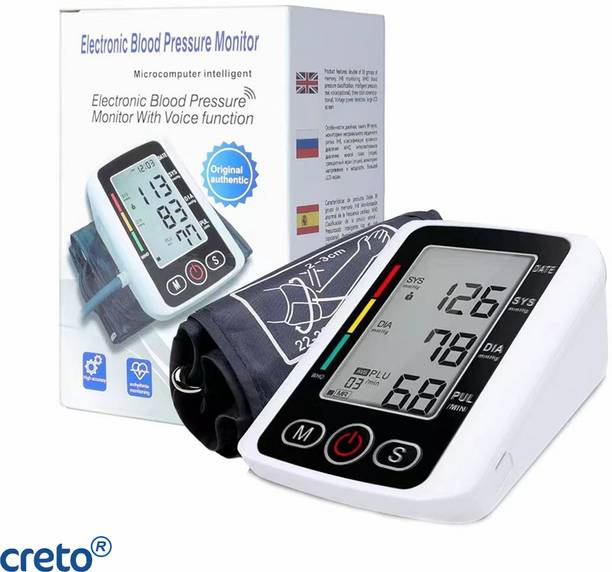 CRETO 3 Color LCD Display Upper Arm Electronic BP Machine – Automatic Measurement Bp Monitor