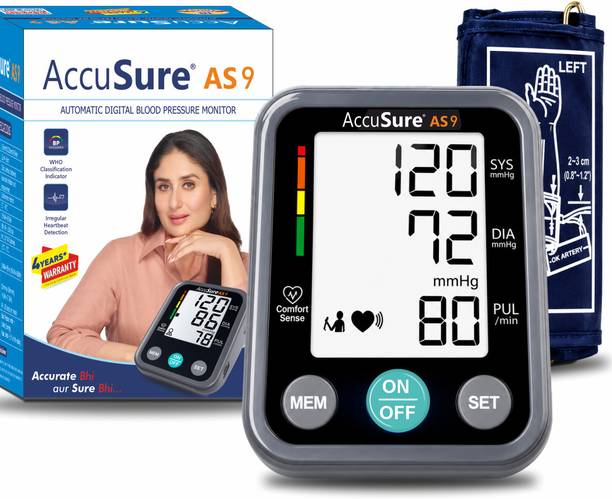 AccuSure Automatic Digital BP Machine For Home Use With 4 Years Warranty Digital Blood pressure moniting device for Home Bp Monitor