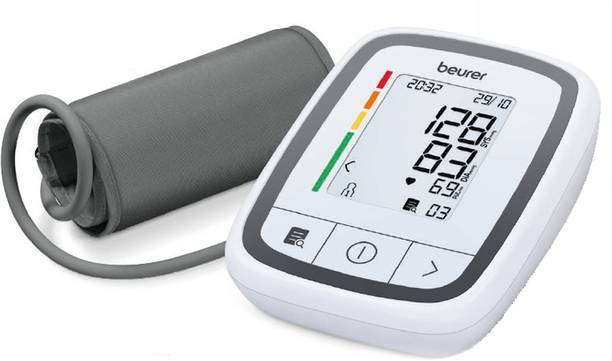Beurer BM 32 Upper arm blood pressure monitor I Risk Indicator I Large Memory space of 120 readings I Dual User Bp Monitor