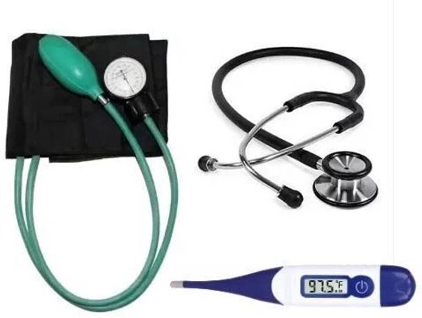 RnB Aneroid Dial Type Upper Arm Sphygmomanometer Doctor BP Monitor with Stethoscope and Digital Thermometer Bp Monitor