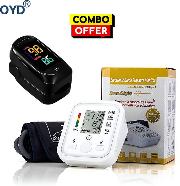 OYD Automatic BP Monitor with Big LED Backlight and Oximeter Device with voice feature and 3 colour back light Bp Monitor