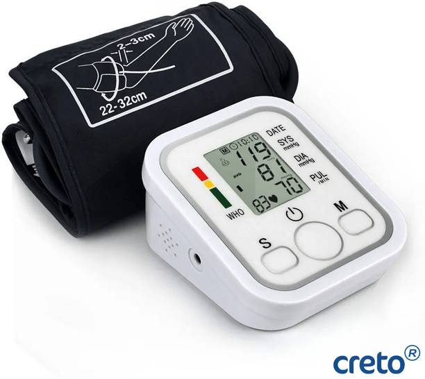 CRETO (Digital Electronic BP Monitor, Upper Arm Cuff, LCD Display WHO Indicator) Bp Monitor