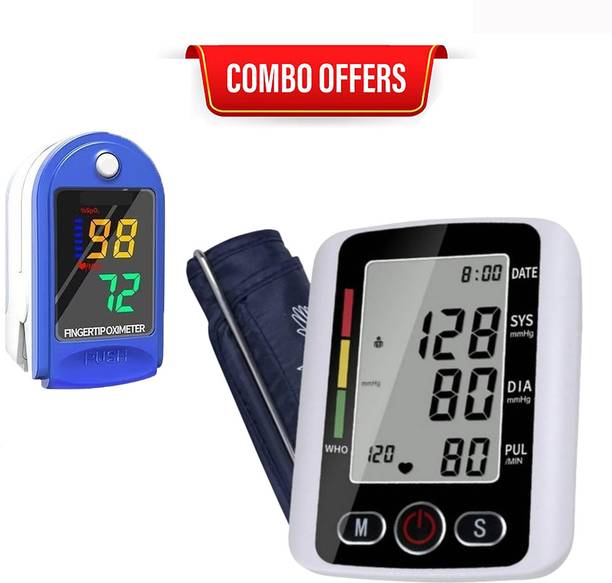 CRETO BP Machine with LK87 Finger Pulse Oximeter for SpO2 & Pulse Rate Monitoring Bp Monitor
