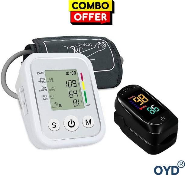 OYD Automatic BP Monitor with Bright LED Screen and Oximeter Combo with voice feature and 3 colour back light Bp Monitor