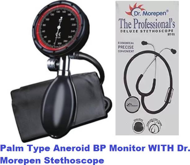 rsc healthcare Palm Type Aneroid BP Monitor Sphygmomanometer With Dr Morepen Stethoscope Palm Type BP Apparatus(dial type) Bp Monitor Bp Monitor