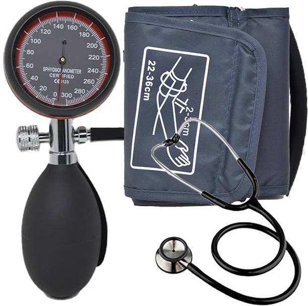 MCP Palm Blood Pressure Monitor Black Dial Sphygmomanometer with Stethoscope Bp Monitor