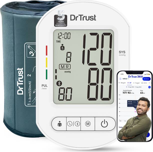 Dr Trust USA Digital BP Machine 124 for Home Blood Pressure Monitoring, Bluetooth Connectivity for Accurate Measurements & Tracking via Smartphone Bp Monitor