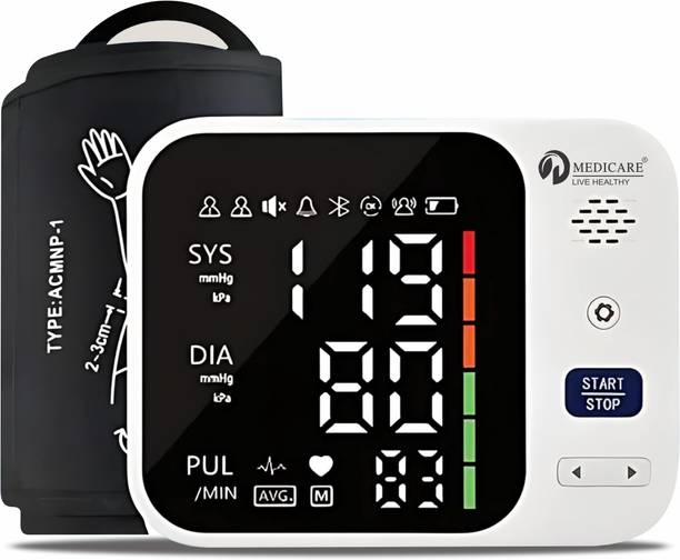D MEDICARE DMBP02 Fully Automatic Digital BP Monitor |Rechargeable & Accurate Reading with Voice Bp Monitor