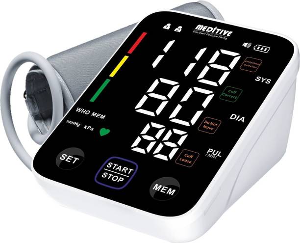 MEDITIVE MBP-09 Digital Blood Pressure Monitor with rechargeable battery & Type-C USB port Bp Monitor