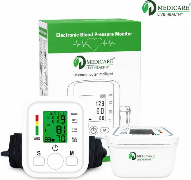 D MEDICARE D-MBP03 Digital Blood Pressure Monitor |Accurate Reading with Voice Assistance Bp Monitor