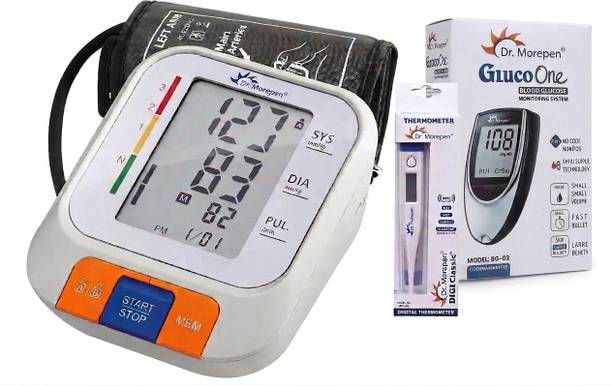 Dr. Morepen Bp-15 BP Monitor with MT-110 Thermometer & Bg-03 Glucometer Bp Monitor