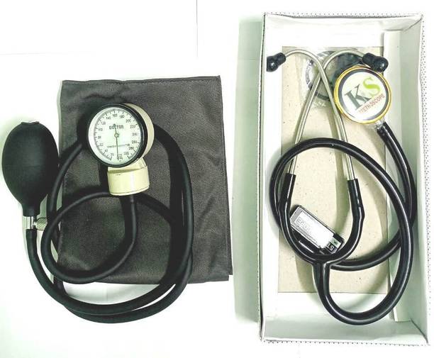 RnB Doctor Sphygmomanometer Upper Arm Dial Type Manual BP Monitor with with Professional Gold Ring Chest Pice Professional Stethoscope Bp Monitor