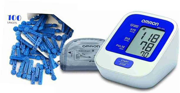 OMRON HEM-7124 Blood Pressure Monitor and lancets combo pack Bp Monitor
