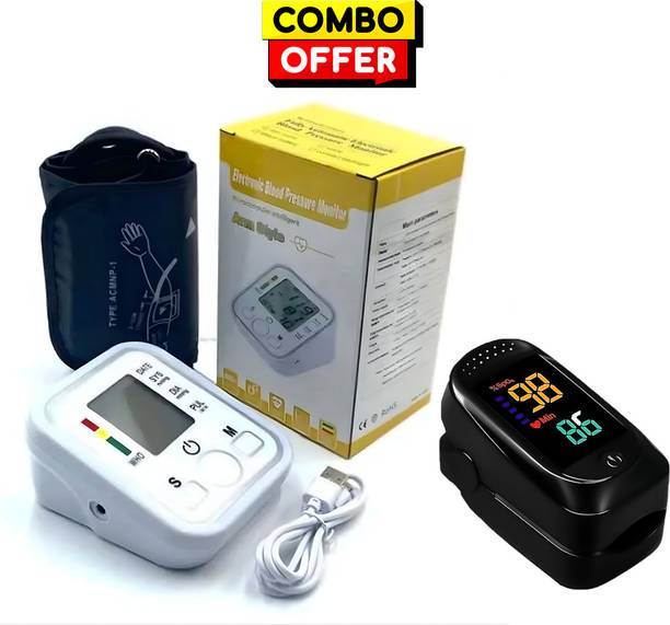 OYD Smart Blood Pressure Monitor with Big Display and Oximeter Combo with voice feature and 3 colour back light Bp Monitor