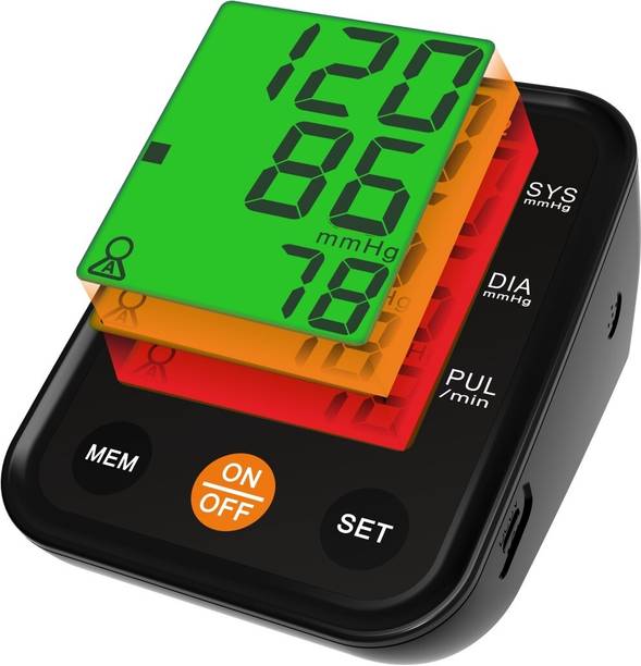 AccuSure AS02 fully automatic upper arm blood pressure monitor 3 Color Display AS02 Bp Monitor