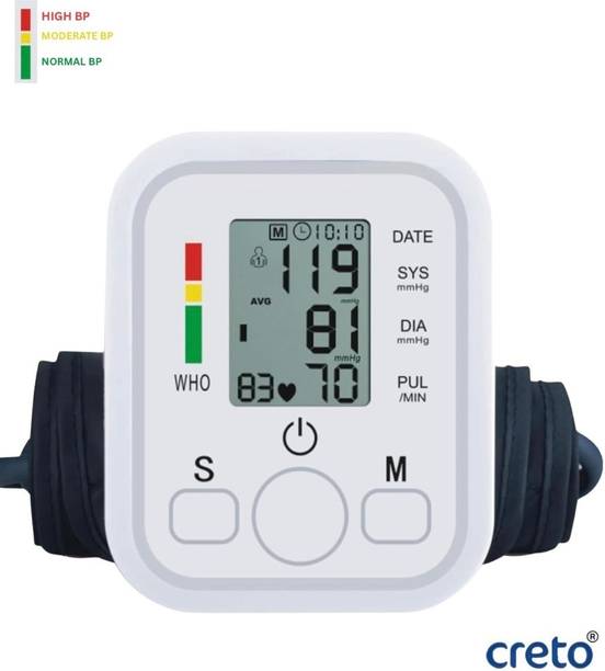 CRETO Digital Blood Pressure Monitor, Upper Arm Cuff with Voice Announcement feature Bp Monitor