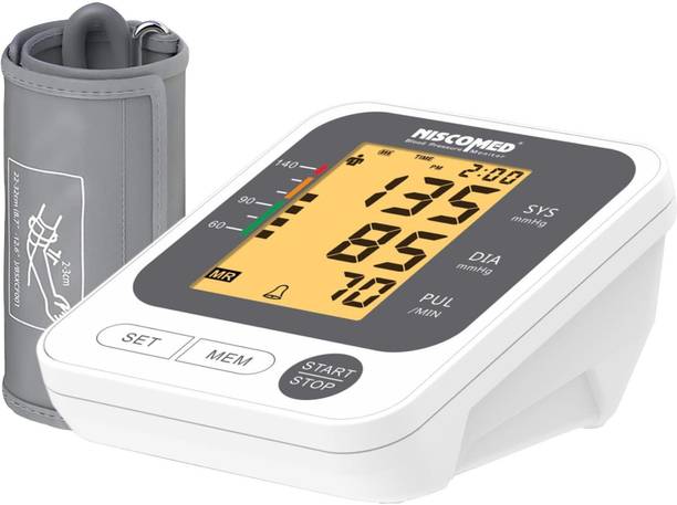 NISCOMED PW-215 Fully Automatic Portable Digital Blood Pressure Monitoring Machine Large LCD Display with Intellisense Technology For Most Accurate Measurement Bp Monitor