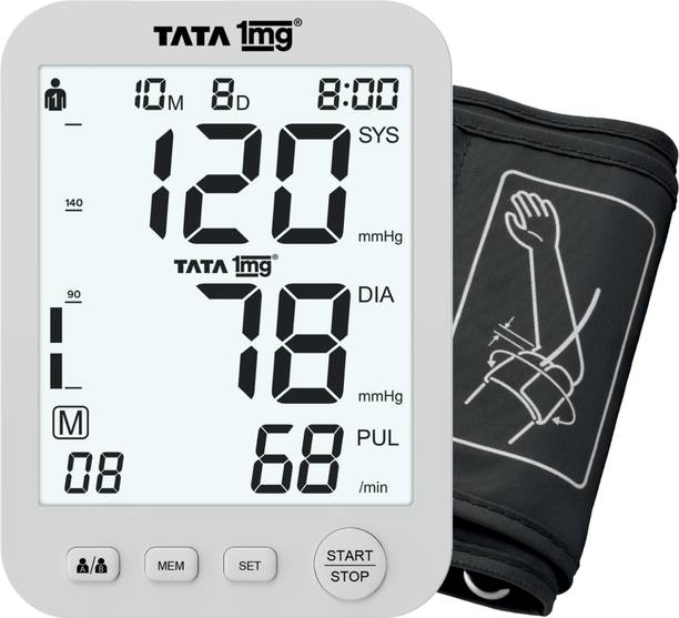 TATA 1mg T1MG/BP07 Wide Screen Blood Pressure Monitor | High Accuracy BP Machine with Large Display Bp Monitor
