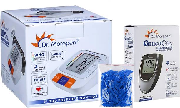 Dr. Morepen bp 09,bg 03 glucometer and naulakha lancets Bp Monitor