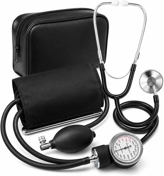 Balson Manual Blood Pressure Monitor Set with Stethoscope & Carry Case Sphygmomanometer Kit, Easy-to-Read Gauge, Adjustable Arm Cuff for Home Bp Monitor