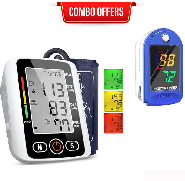 CRETO BP Monitor and LK87 Oxygen Saturation Monitor Combo with AAA Battery Included Bp Monitor