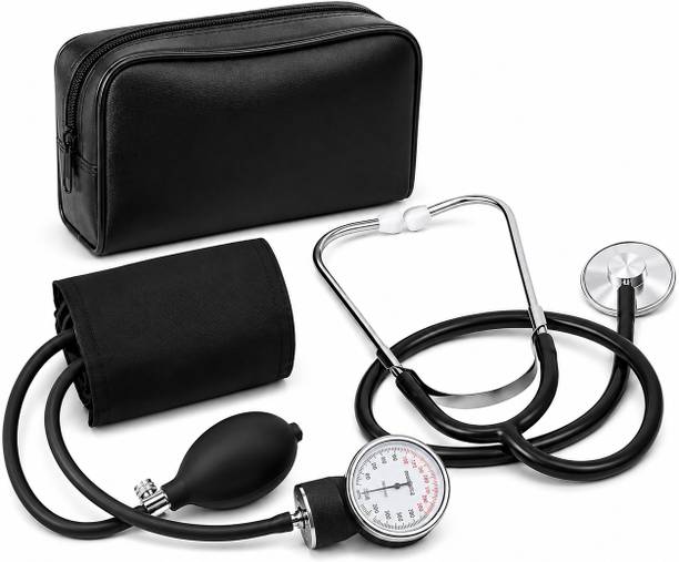 PLEXAL Aneroid Type Sphygmomanometer with Stethoscope & Portable Storage Case Bp Monitor