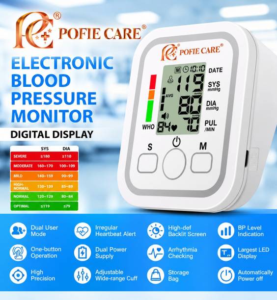 POFIE CARE LED Display BP Device Blood Pressure Monitor USB Charging Automatic For Home Blood Pressure Machine Bp Monitor