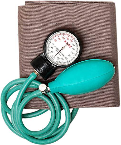 Acure Bp monitor-004 Bp monitor with green tube and black pouch Bp Monitor
