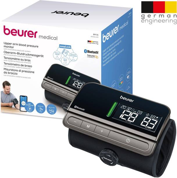 Beurer BM81 EasyLock, Fast Measuring Time Medical Device with App Connection Upper arm blood pressure monitor Bp Monitor
